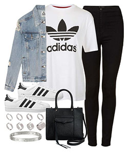Great pictures of polyvore adidas, adidas Originals Adicolor: Denim Outfits,  Adidas Originals,  Adidas Superstar  