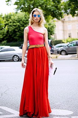 Red One Shoulder Maxi Dress Outfits: Cocktail Dresses,  Shoulder strap,  One Shoulder Outfits  