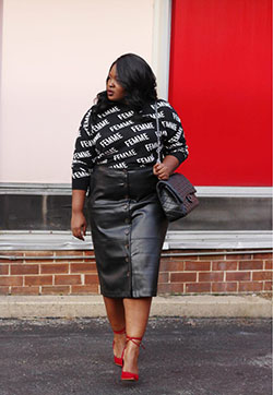 The Perfect Leather Skirt Outfits College Girls: Plus size outfit,  Leather Skirt Outfit,  Cute Leather Skirt,  Leather Short Skirt  