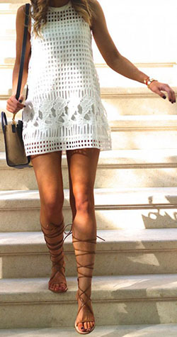 Lace up sandals with dress: Maxi dress,  Street Style,  Casual Outfits,  Gladiator Sandals Dresses  