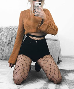 Wonderful Fishnet Comfortable Outfits For High School: Fishnet Leggings Outfit,  Fishnet Stocking  