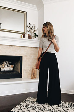 Trendy High Waist Palazzo Attire For Ladies Wide Leg Trousers: Casual Outfits,  Palazzo pants,  Palazzo Attire,  Palazzo For Date,  Girls Outfit,  Palazzo Outfits,  Palazzo Capri Pants  