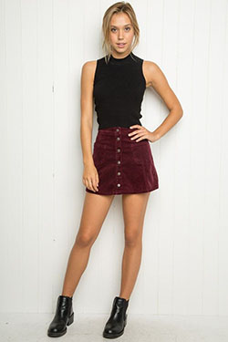 Outfits with corduroy skirt, Casual wear: shirts,  Skirt Outfits,  Brandy Melville,  Casual Outfits,  Board Skirt  