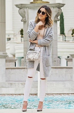 Casual White Jean Outfits: Photo shoot,  White Denim Outfits  