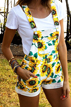 Nice ideas to protect sunflower overall, Casual wear: Romper suit,  Casual Outfits,  Overalls Shorts Outfits  