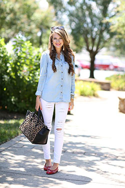 Outfits With White Denim, Clare V., Slim-fit pants: Slim-Fit Pants,  Pencil skirt,  White Denim Outfits  