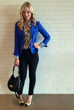 Outfit ejecutivo con saco azul | Blue Blazer Outfit Women | Blazer Outfit,  Business casual, Casual wear