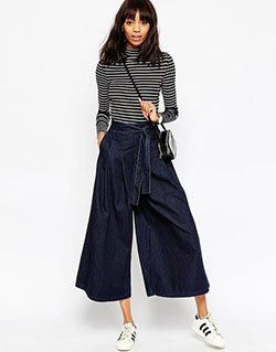 Fashionable Flare Palazzo Pants For Teens ASOS Denim FW 2018/1...: Casual Outfits,  party outfits,  Cute Palazzo,  Palazzo Cotton,  Palazzo And Tops,  Palazzo Capri Pants  