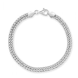 Sterling Silver 5.7mm Double Curb Bracelet Diamond Cut £39.00: bracelet  