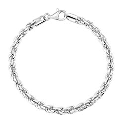 Sterling Silver 4.7mm Diamond Cut Rope Link Bracelet £45.00: bracelet  