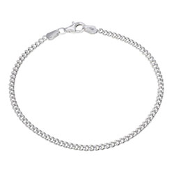 Sterling Silver 2.4mm Diamond Cut Curb Link Bracelet £9.00: bracelet  