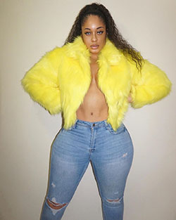yellow colour ideas with fur clothing, jeans, fur: Fur clothing,  Yellow Jeans  