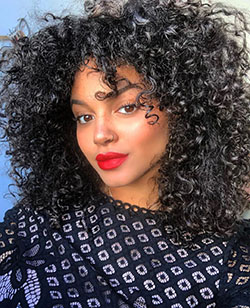 Sina Iuna Black Hairstyle Ideas, Bautiful Face, Girls Lips: Jheri Curl,  Black hair,  Jeans Outfit,  Turquoise Undergarment  