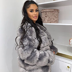 silver style outfit with fur clothing, coat, fur: Fur clothing  