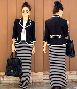 Clothing ideas with formal wear, maxi dress, uniform: Long Skirt,  Maxi dress,  Formal wear,  Street Style,  Skirt Outfits  
