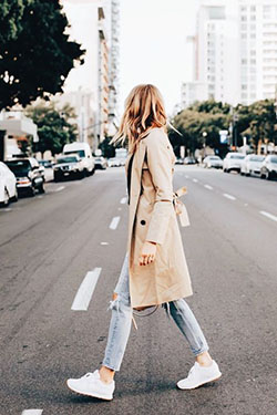 White and pink classy outfit with dress trench coat, jeans, skirt: Trench coat,  T-Shirt Outfit,  Street Style,  Casual Outfits,  Comfy Outfit Ideas,  Wool Coat,  swing coat  