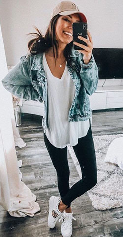 White outfit ideas with jean jacket, jacket, blazer: Jean jacket,  Street Style,  Classy Winter Dresses  