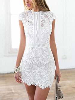 Nude lace graduation dress, cocktail dress, t shirt: Cocktail Dresses,  party outfits,  T-Shirt Outfit,  White Outfit  