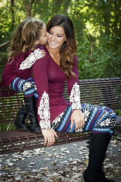 Mother daughter matching winter outfits: Fashion accessory,  Legging Outfits  