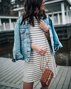 Turquoise dresses ideas with jean jacket, jacket, denim: Denim Outfits,  Jean jacket,  Street Style,  Turquoise Outfit  