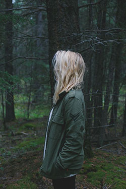 Aesthetic girl in forest people in nature, fashion photography: Long hair,  Fashion photography,  Rubeus Hagrid,  green outfit,  Jacket Outfits,  Woody Plant  