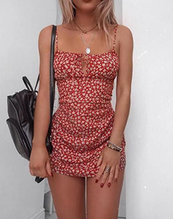 Fashion collection with spaghetti strap, lingerie top, miniskirt: Spaghetti strap,  Long hair,  Teen outfits,  Lingerie Top  