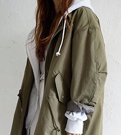 Khaki outfit style with jean jacket, overcoat, jacket: Jean jacket,  Minimalist Fashion,  Jacket Outfits,  Khaki Outfit  