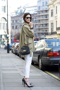 White outfit ideas with trench coat, trousers, jacket: Trench coat,  White Outfit,  Street Style,  Jacket Outfits  