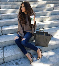 Daytime Outfit In Slim Fitting Jeans on Stylevore