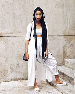 Colour outfit long braids outfits, street fashion, street style, photo shoot, formal wear, box braids, long hair: Street Style,  Long hair,  Box braids,  White Outfit,  Formal wear  