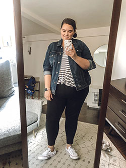 Jean jacket plus size style: Jean jacket,  White Outfit,  Date Outfits  