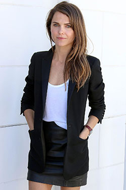 White and black classy outfit with trousers, jacket, blazer: T-Shirt Outfit,  Leather Skirt Outfit,  White And Black Outfit  