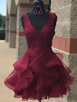 Short burgundy homecoming dresses, cocktail dress, evening gown, a line: Cocktail Dresses,  Evening gown,  Prom Dresses,  Magenta And Maroon Outfit  
