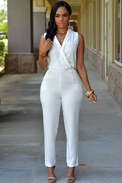 Outfit Ideas White Jumpsuit Outfit, Jumpsuits & Rompers, Fashion Model, Casual Wear, Romper Suit, Formal Wear: Romper suit,  party outfits,  fashion model,  White Outfit,  Formal wear  
