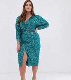 Asos curve red sequin dress: Cocktail Dresses,  day dress,  kimono sleeve,  Turquoise And Teal Outfit  
