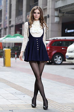 Outfit ideas women suspenders dress, street fashion, fashion model: fashion model,  Street Style,  Classy Fashion  