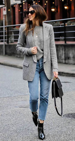 Outfit ideas office outfit jeans: Street Style,  Casual Outfits  