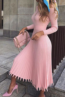 Pink colour outfit with fashion accessory, casual wear: Fashion accessory,  day dress,  Casual Outfits  