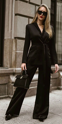 Black lookbook fashion with formal wear, trousers, blazer: Black Outfit,  Fashion show,  fashion model,  Formal wear,  Street Style  