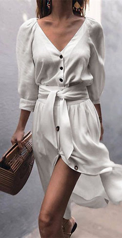 White dresses ideas with clothing sizes, casual wear: Crew neck,  Clothing Ideas,  Casual Outfits,  White Dress  