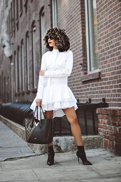 Black fashion collection with: Street Style,  Black And White Outfit  