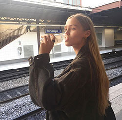 Cute collections blonde babe x, train station, brown hair, long hair: Long hair,  Brown hair,  Jacket Outfits  