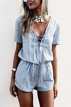 White and blue colour outfit with romper suit, crop top, trousers: summer outfits,  Romper suit,  Crop top,  White And Blue Outfit  