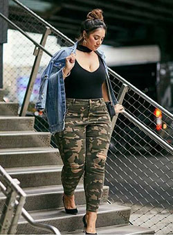 Plus size women camo outfits: Date Outfits,  Military camouflage,  Fashion accessory,  Street Style,  Fashion To Figure,  Camo Joggers  