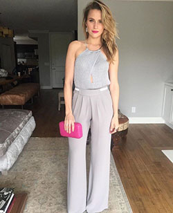 White and pink dress trousers, sexy leg picture: White And Pink Outfit,  Shantel VanSanten  