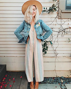 Jumpsuits with denim jacket, jumpsuits & rompers, street fashion, jean jacket, t shirt: Denim Outfits,  Jean jacket,  T-Shirt Outfit,  Street Style,  Turquoise And Pink Outfit,  jumpsuit  