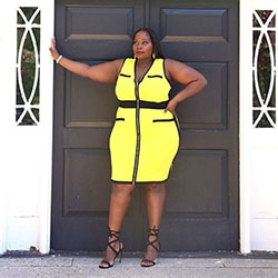 Yellow colour outfit ideas 2020 with cocktail dress: Cocktail Dresses,  fashion model,  Street Style,  Plus size outfit,  yellow outfit,  Fashion To Figure  