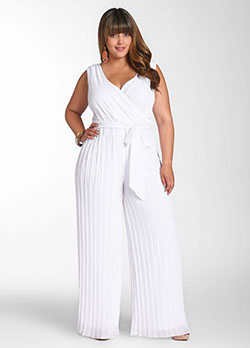 Plus size white jumpsuit wedding: Wedding dress,  party outfits,  fashion model,  White Outfit,  day dress,  Jumpsuit For Chubby Girl  