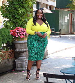 Turquoise and yellow colour combination with backless dress, pencil skirt, polka dot, top: Backless dress,  Fashion photography,  Pencil skirt,  Street Style,  Plus size outfit,  Turquoise And Yellow Outfit  