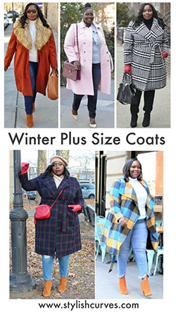 Colour dress with fur clothing, trench coat, tartan: winter outfits,  Fur clothing,  Trench coat,  Street Style,  Plus size outfit  